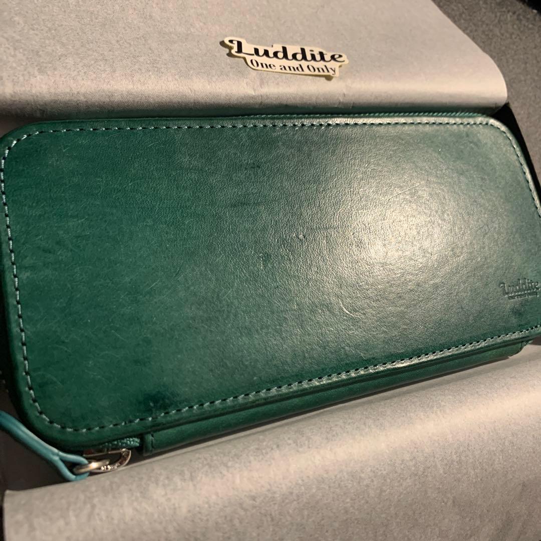 Luddite ラウンドジップ エッセンシャルMAYA ティール&定規と芯ケース