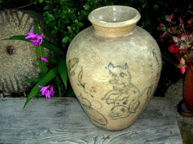 ♥時代♥　御深井焼　♥壺♥　花瓶　骨董　古玩