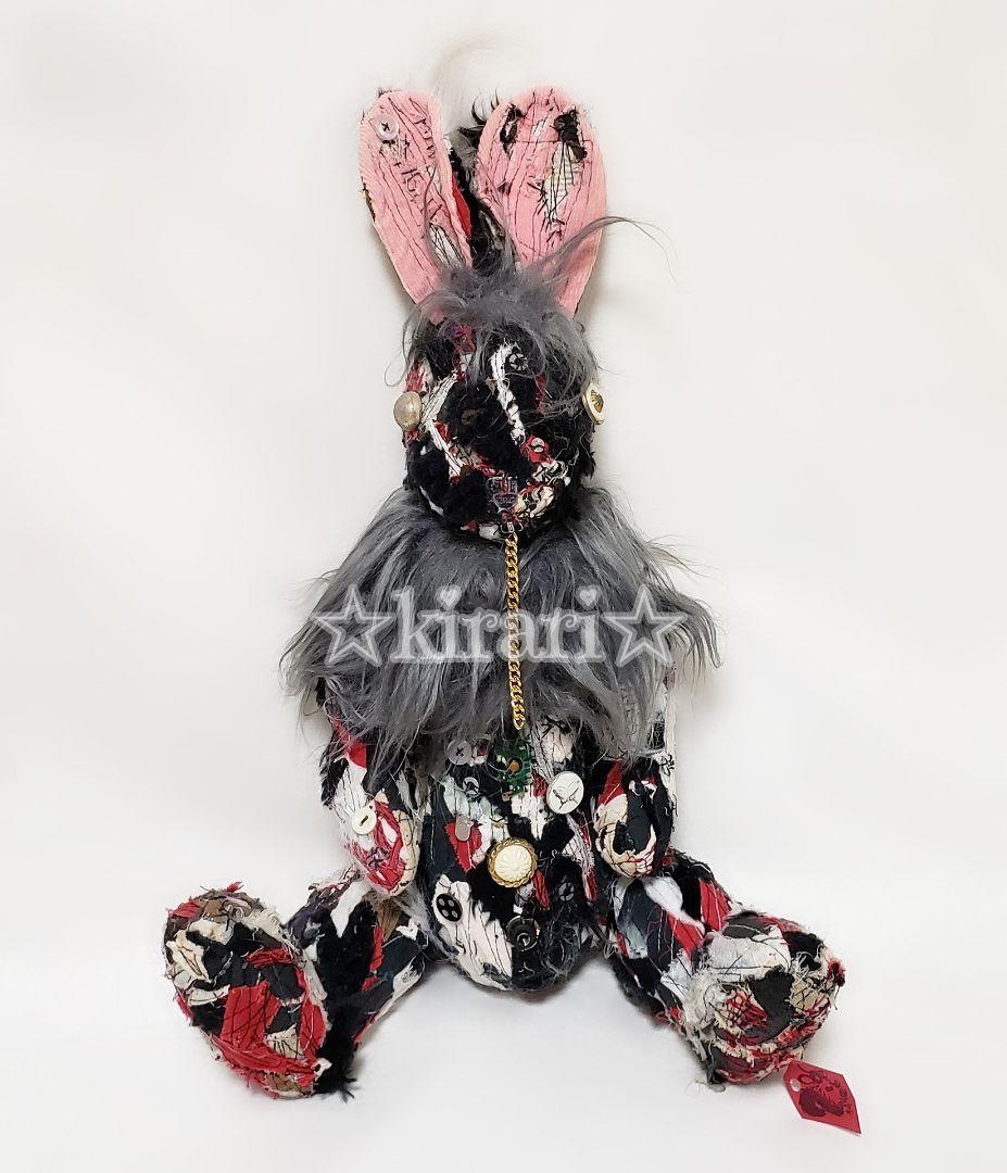 【ミヤタケイコ】うさぎ 黒 ハンドメイド ぬいぐるみ アリス kawaii