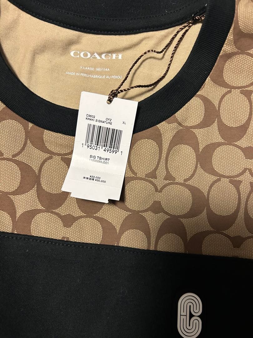 COACH コーチ　シグネチャー　Tシャツ　カーキ　　　本物　定価33000円