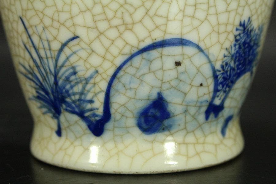 中国美術 青花 女人紋 瓶 高30.5cm(LC140)