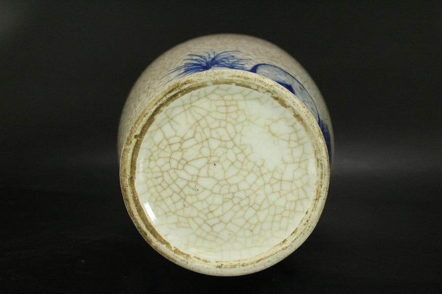 中国美術 青花 女人紋 瓶 高30.5cm(LC140)