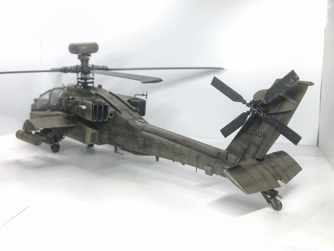 海賊プラモデル屋完成品】長谷川 1/48 AH-64Dアパッチ 完成品