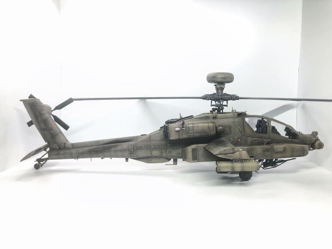 海賊プラモデル屋完成品】長谷川 1/48 AH-64Dアパッチ 完成品