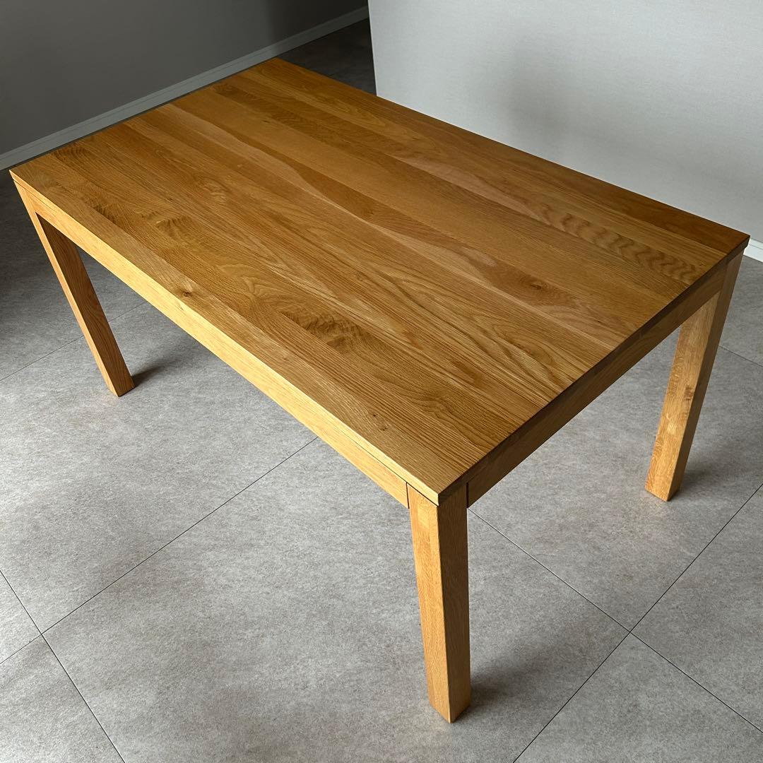 【無印良品】人気ダイニングテーブル 引出付 140cm　オーク材