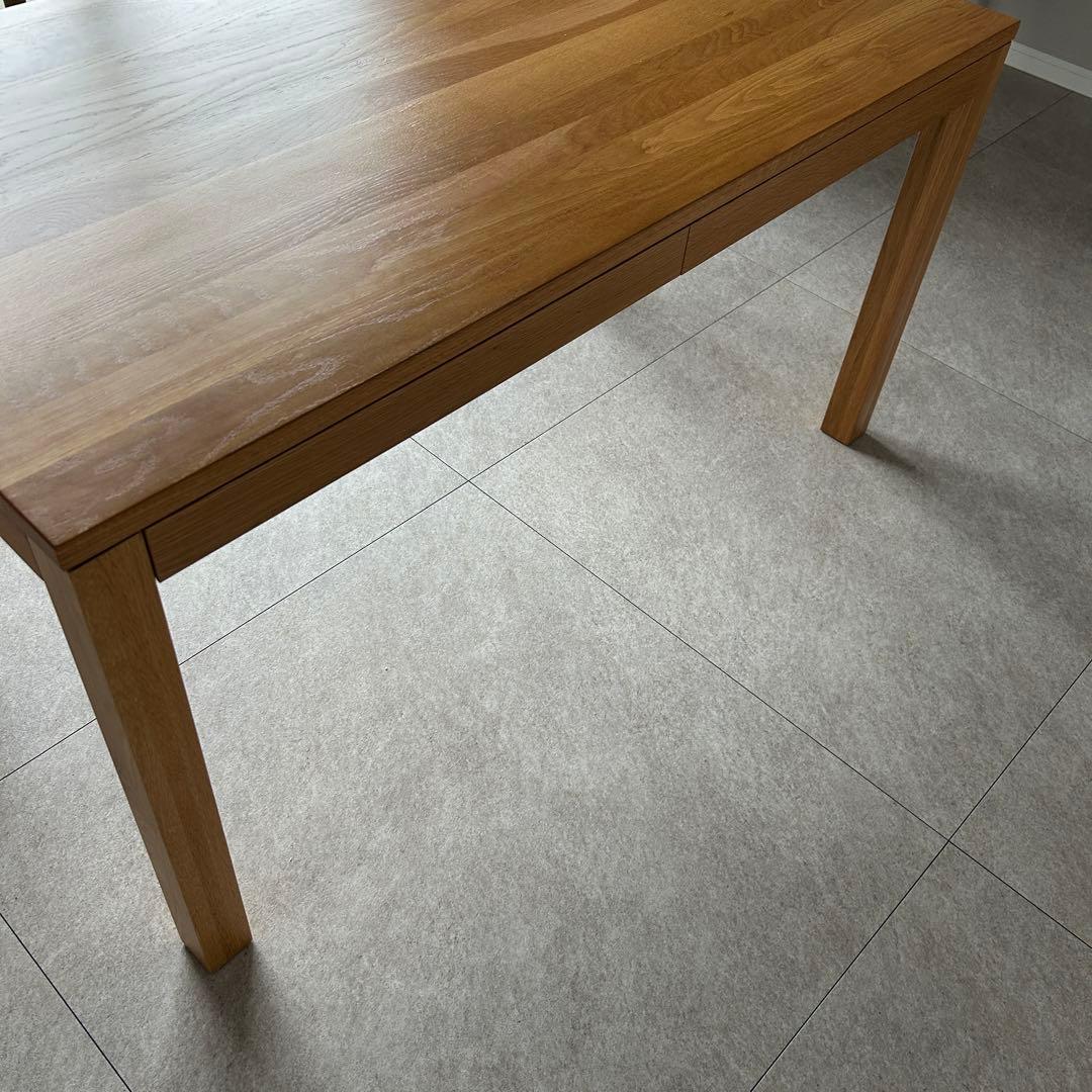 【無印良品】人気ダイニングテーブル 引出付 140cm　オーク材