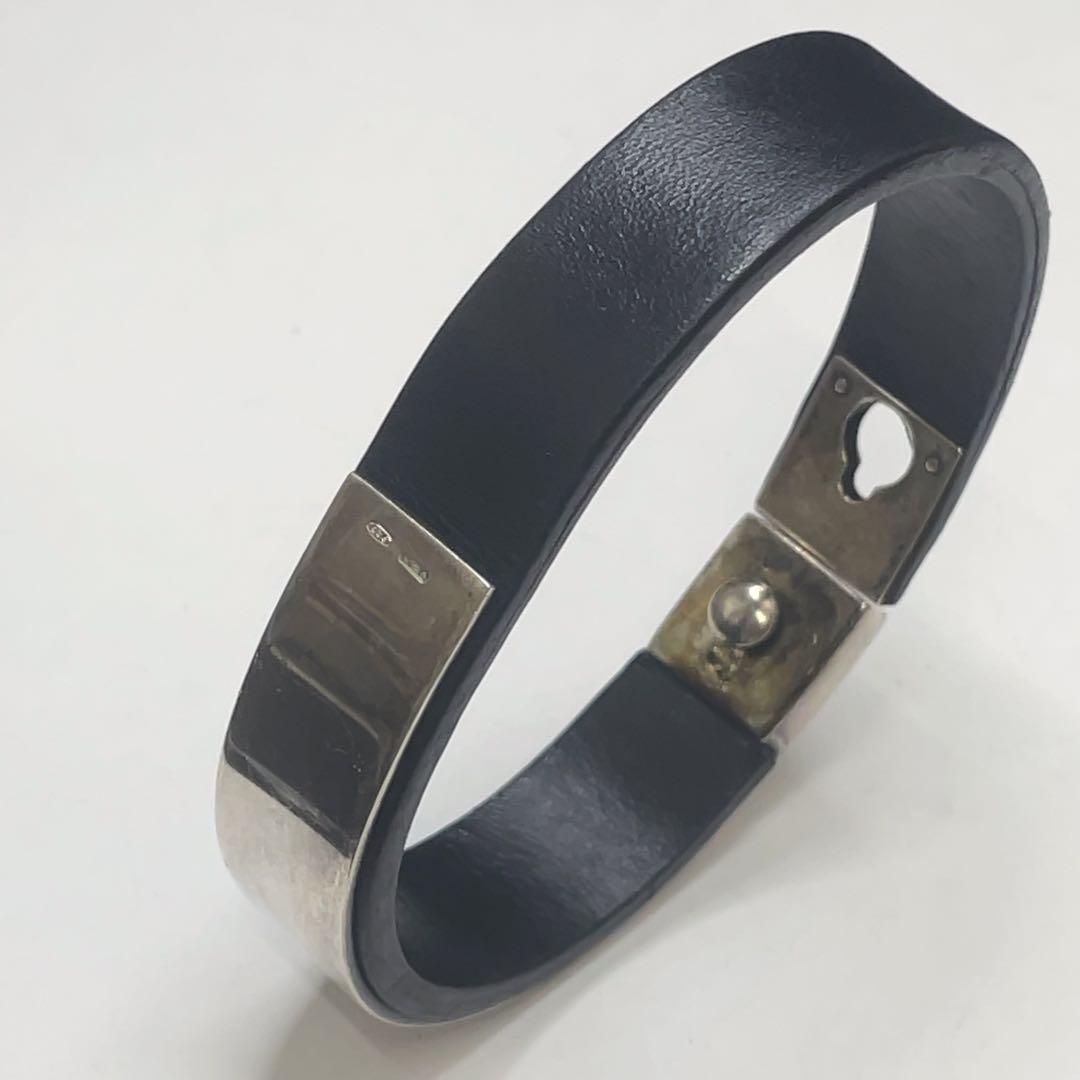 GUCCI グッチ ブレスレット ブラック レザー×シルバー 925刻印
