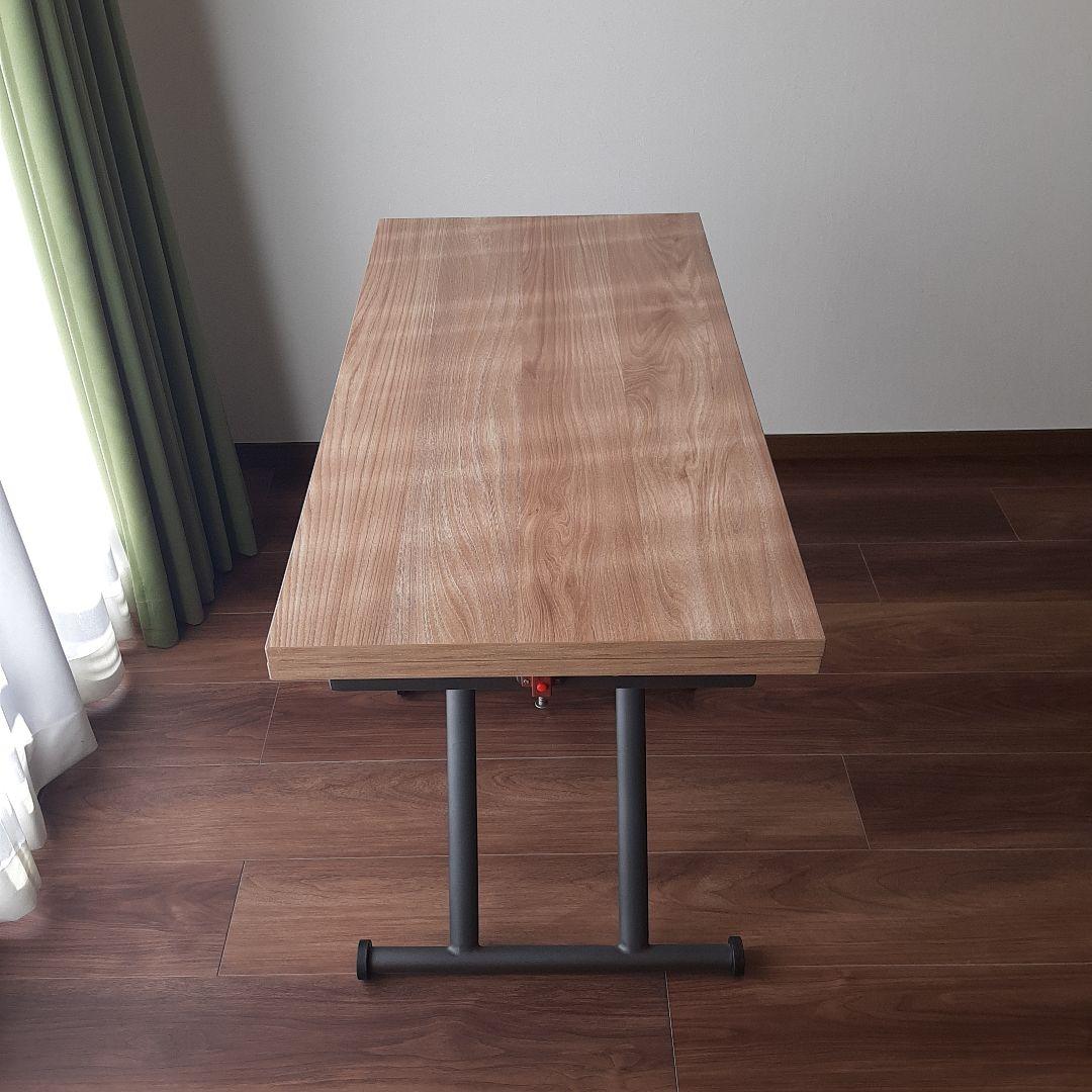 萩原 昇降テーブル KT-3195NA 拡張 高さ調節 ダイニング 作業 来客
