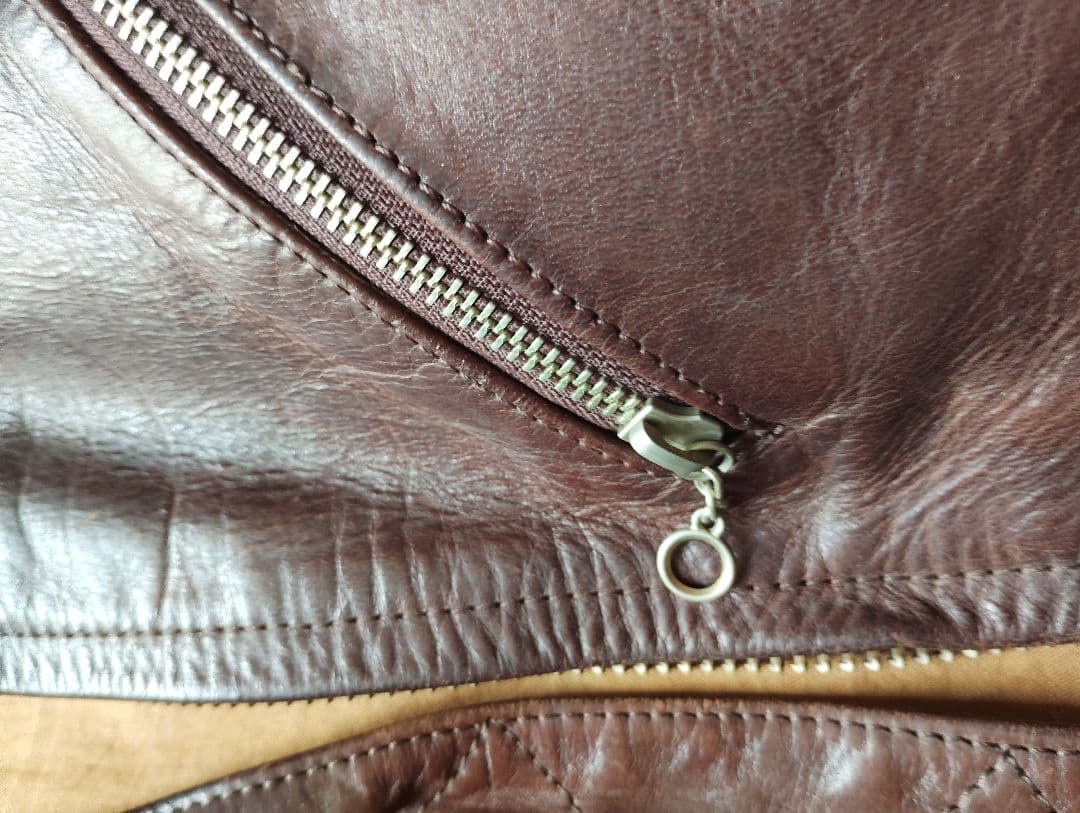 HAROLD'S GEAR ブラウンレザーシングルライダースジャケット M