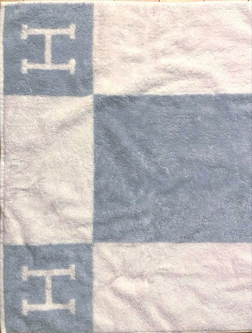 新品未使用 紙タグ付 エルメス フェイスタオル バスタオル アヴァロン 青