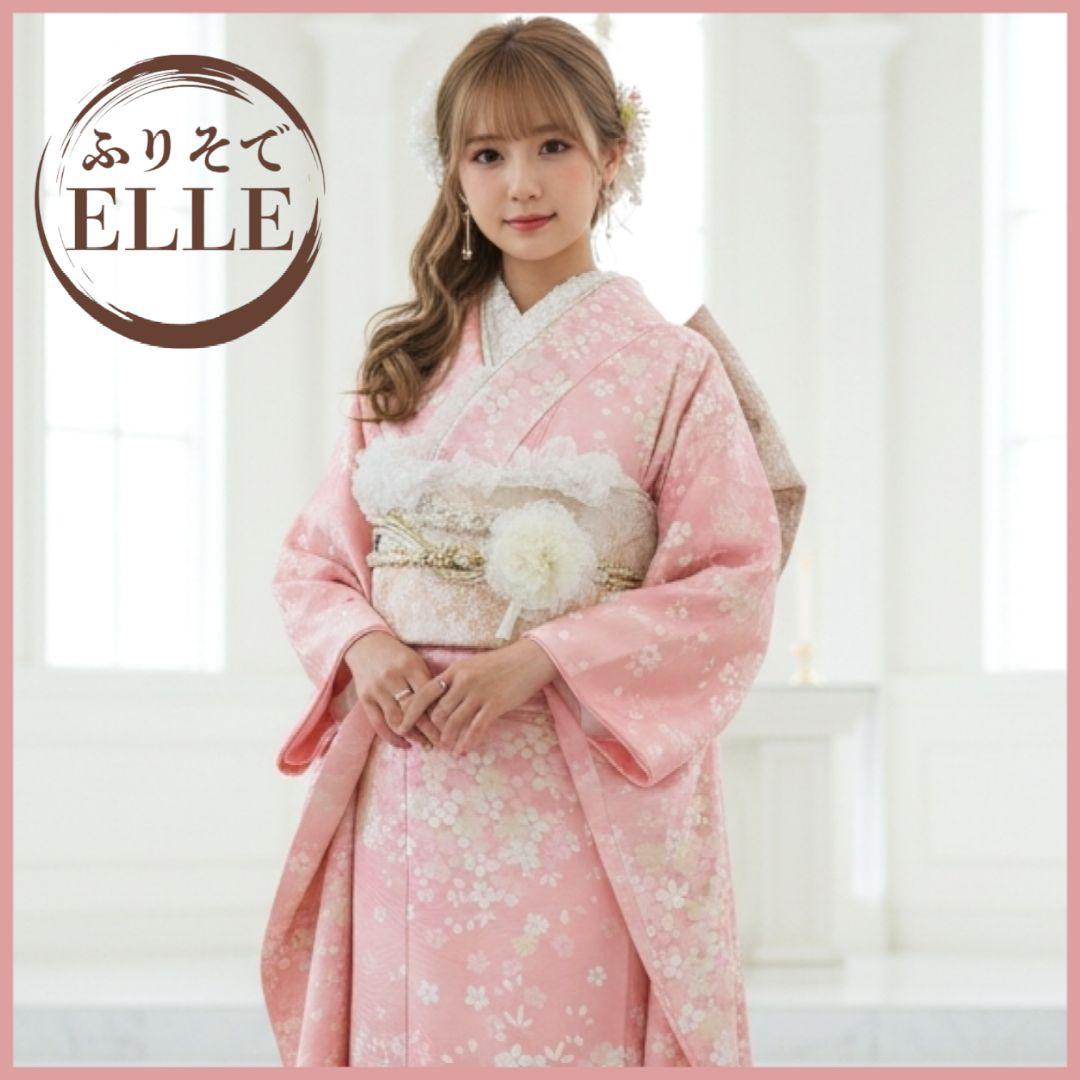 振袖フルセット(11点)・成人式・くすみ・桜・ピンク・胴裏正絹・逸品
