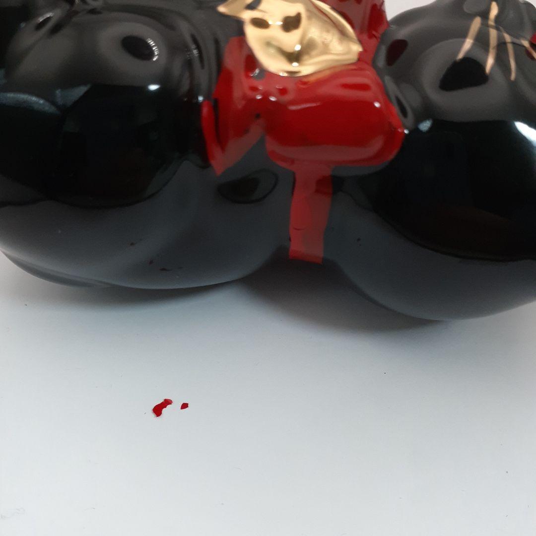 95 東海銀行ノベルティ 陶器製 リボン猫 貯金箱 2体セット 白黒 非売品