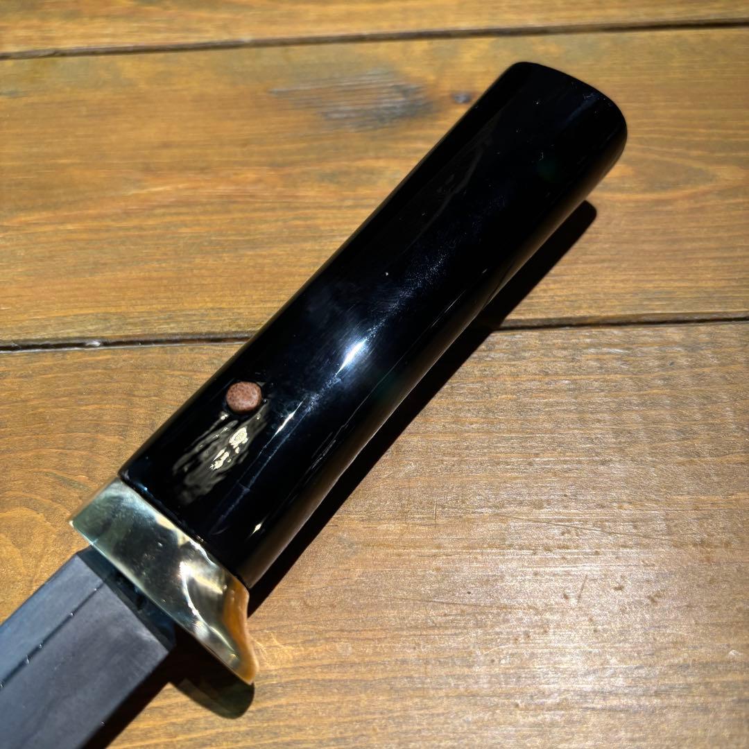 日本刀残欠クラフトナイフNo.63 最上大業物 長曽祢虎徹興里 黒鞘