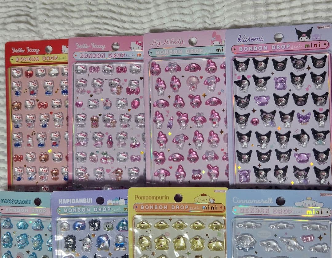 ボンボンドロップシールミニ　８枚　サンリオ　コンプリート