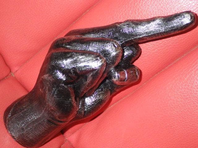 ファックサイン★置物★銀黒★27★ミドルフィンガー★Fuck★雑貨★インテリア