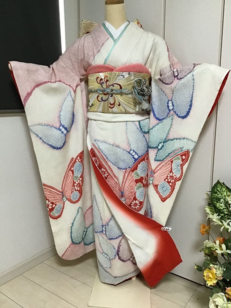 清楚な総絞り　正絹振袖　5点セット＋正絹長襦袢 振袖フルセット