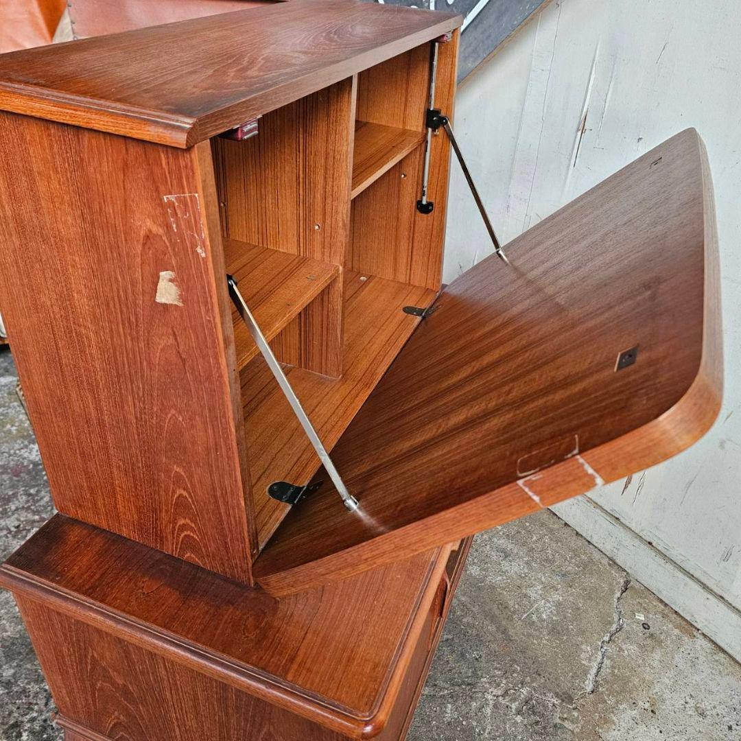 木製 ライティングビューロー ドレッサー 猫脚 鏡台 北欧調デザイン