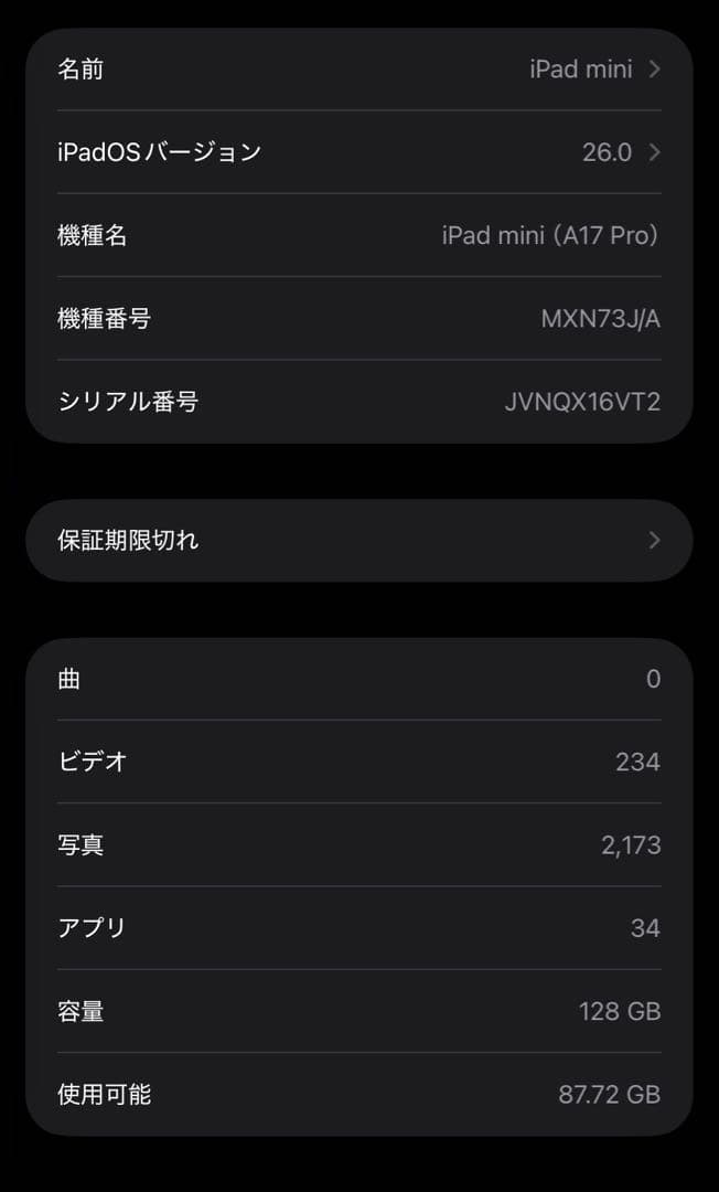 iPad mini 第7世代　Wi-Fiモデル　128GB ブルー