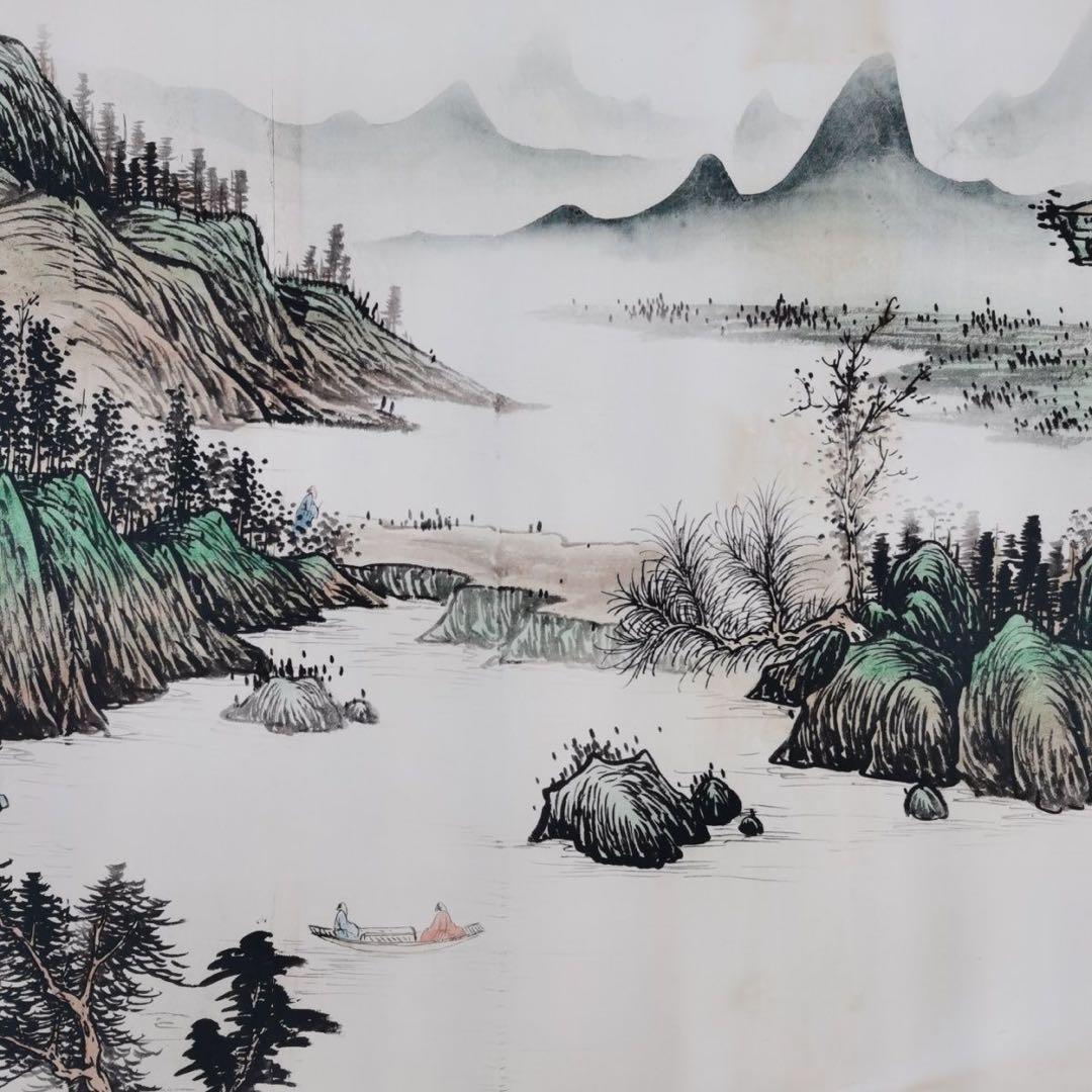 董其昌 錦繍江山 山水図 中国絵画 長巻 掛け軸 巻物 和室・床の間・玄関