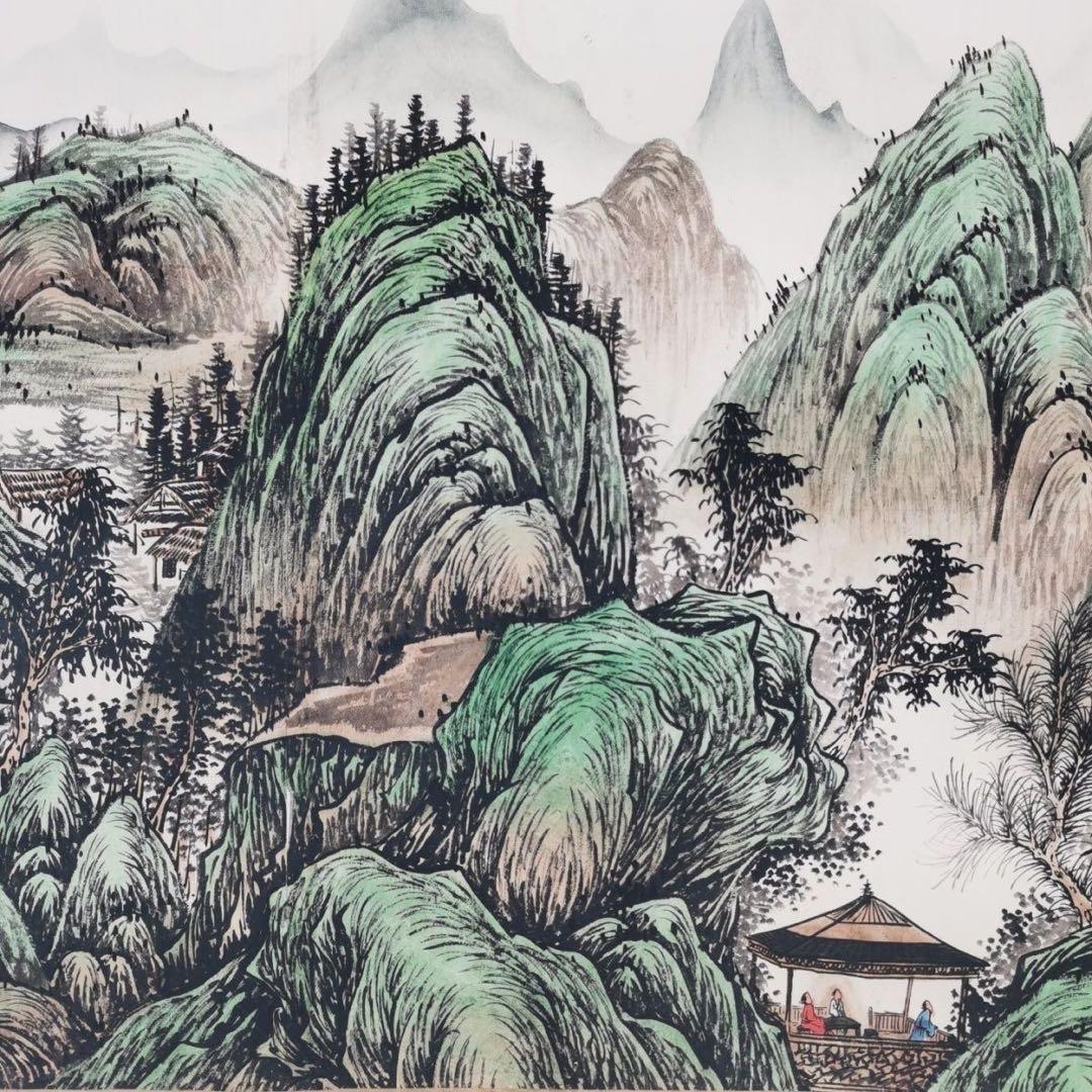 董其昌 錦繍江山 山水図 中国絵画 長巻 掛け軸 巻物 和室・床の間・玄関