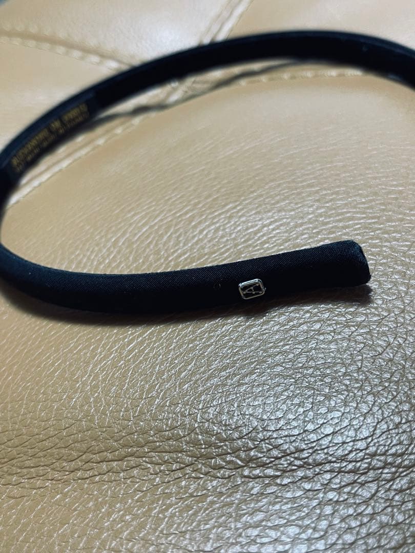 値下げ　ALEXANDRE DE PARIS ブラックサテン ヘアバンド