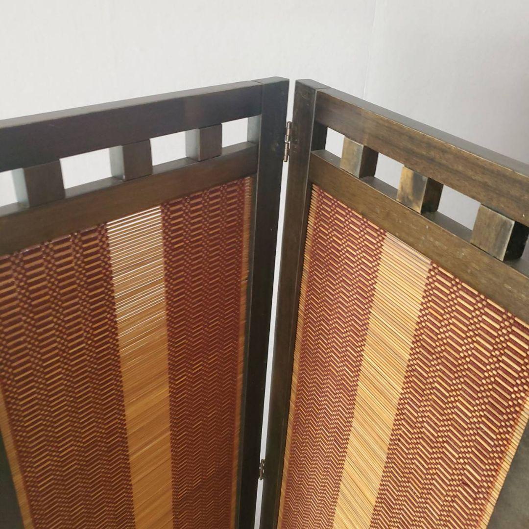 アジアン　和風　4連スクリーン　パーテーション　衝立　間仕切り