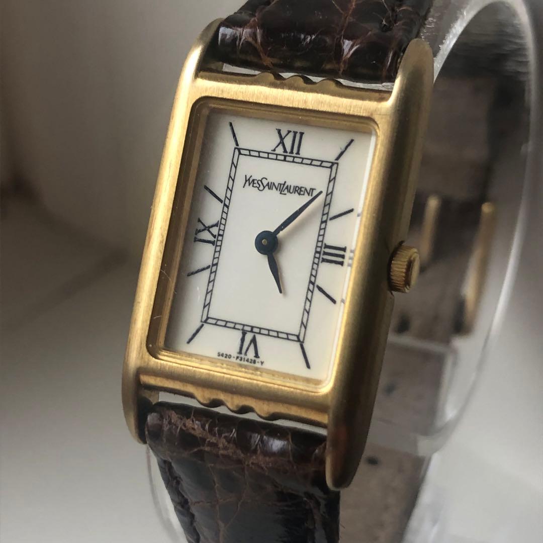 Yves Saint Laurent イヴ・サンローラン　電池新品　レザーベルト