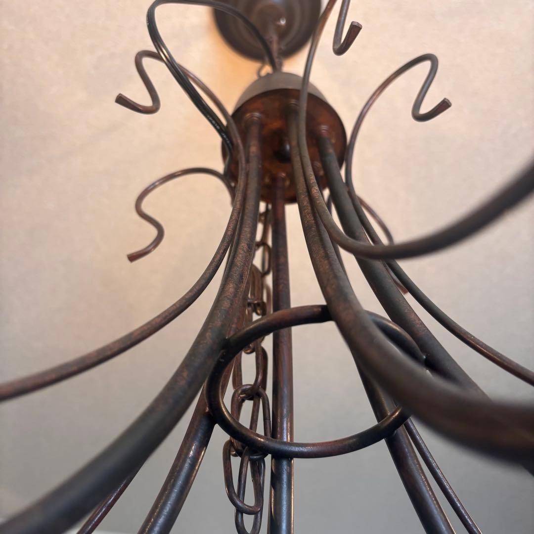 【アンティーク風】サビ加工　シャンデリア　東京インテリア関連　6灯