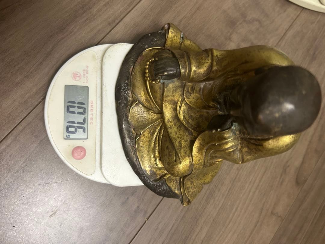 銅金羅漢坐像，中国古董