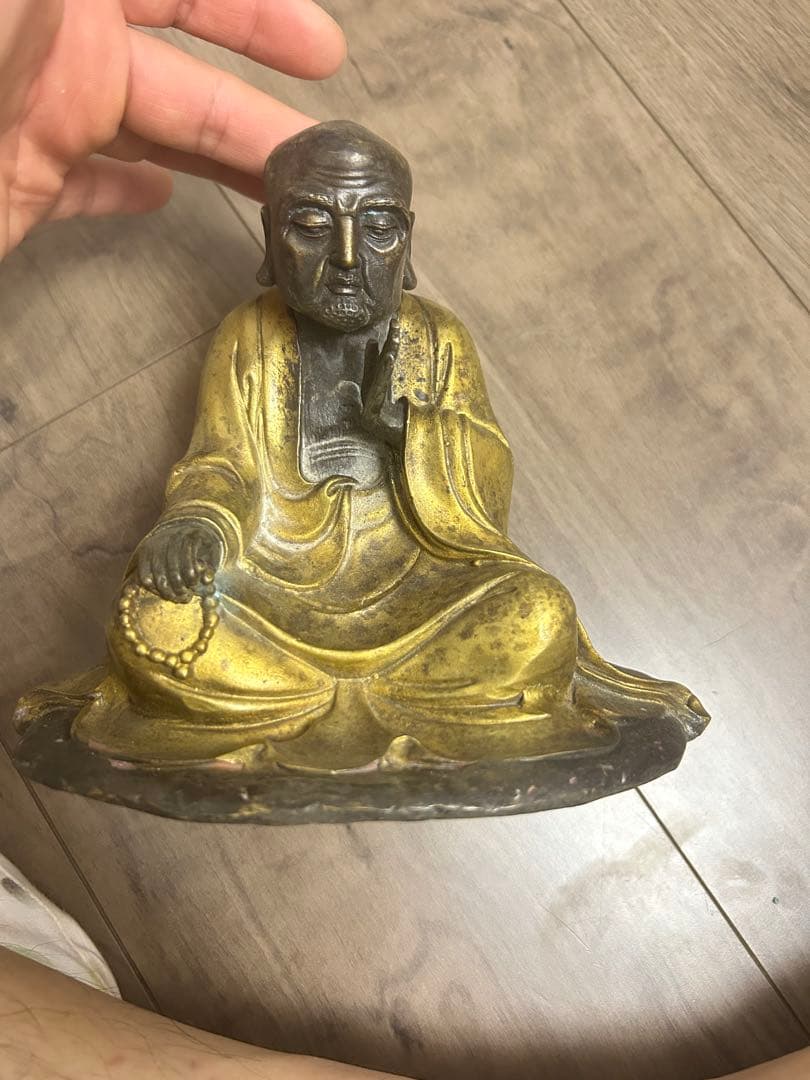 銅金羅漢坐像，中国古董