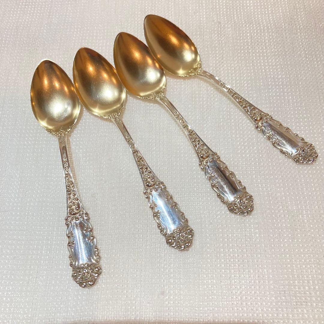 86 純銀豪華装飾モカスプーン4本セット