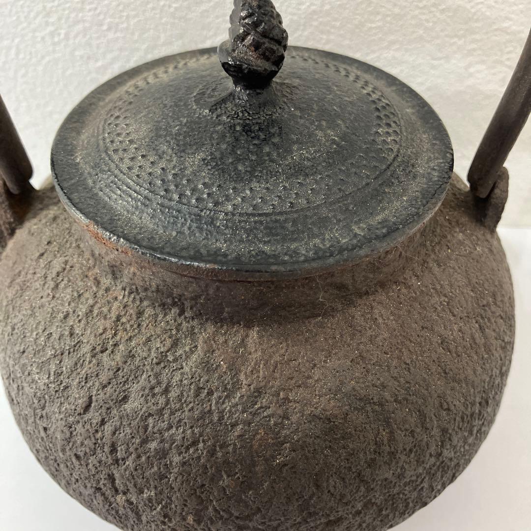 アンティーク　鉄製急須 ダークブラウン 丸形