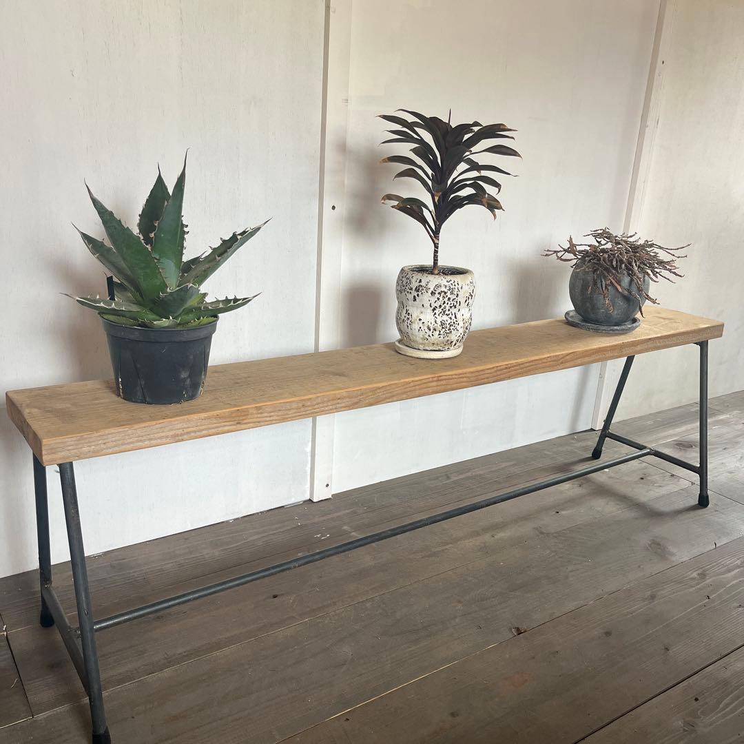 アイアン　ベンチ　幅約138cm 足場板（古材）