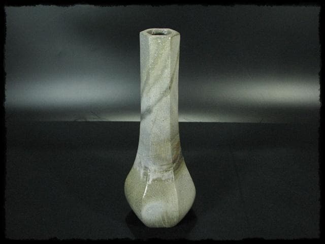 浦上善次 青備前 花入 花生 花器 華道具 重要文化財 茶道具  e35