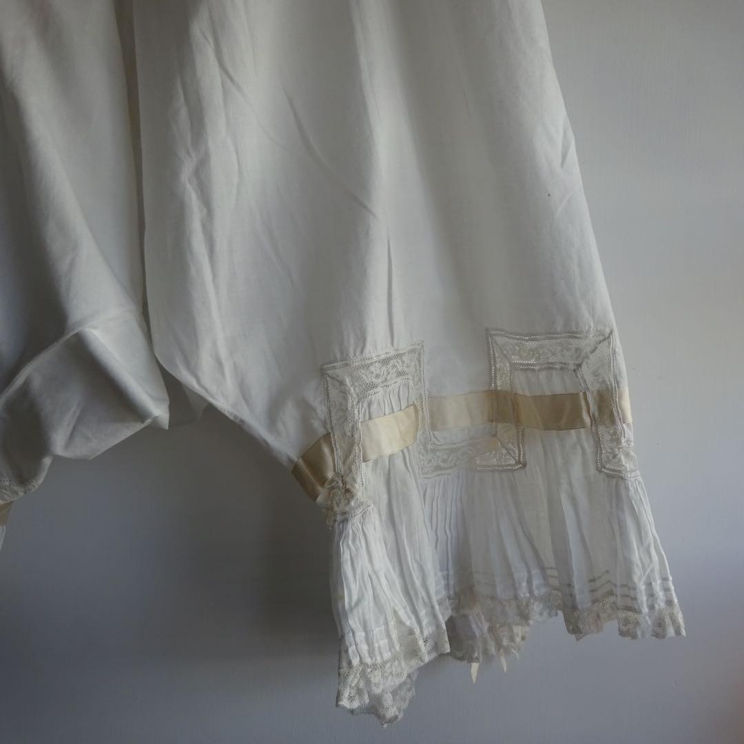 フランス アンティーク ドロワーズ ペチコート リボン レース