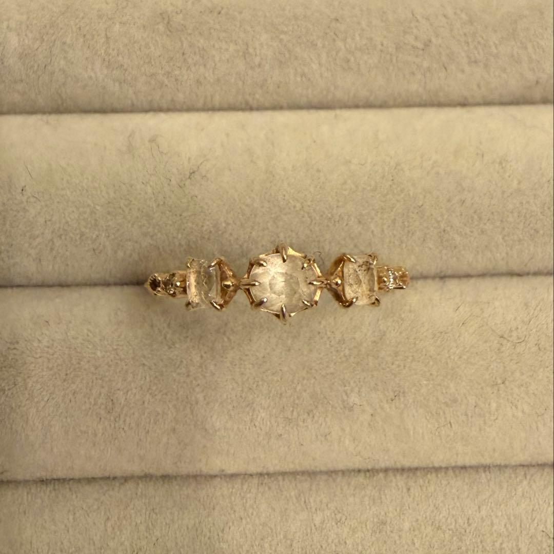 【美品】K10 アガット　agete リング　クォーツ