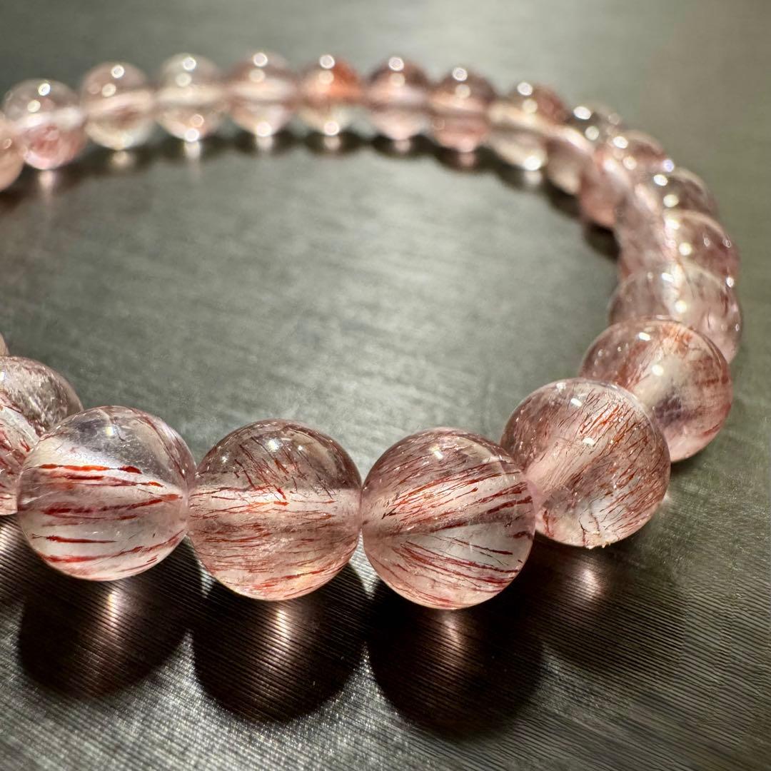 スーパーセブン レッドゲーサイトインクォーツ 7mm 天然石 ブレスレット