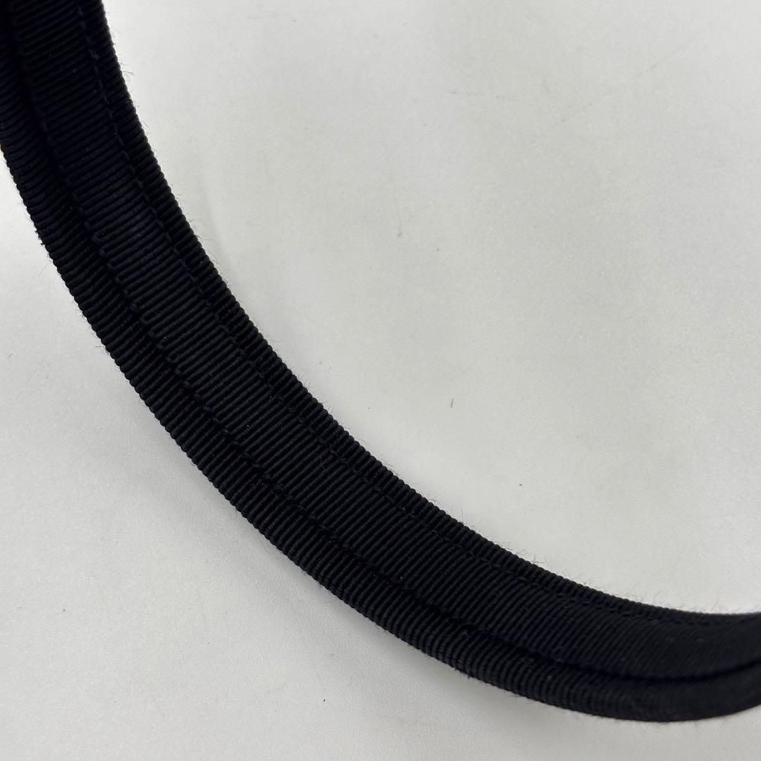 フェラガモ ヴァラリボン カチューシャ ラインストーン キャンバス ブラック