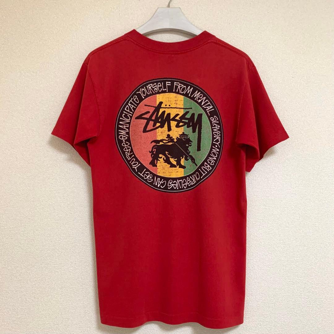 80s 前期 STUSSY USA製 黒タグ ラスタ ライオン Leo Tシャツ