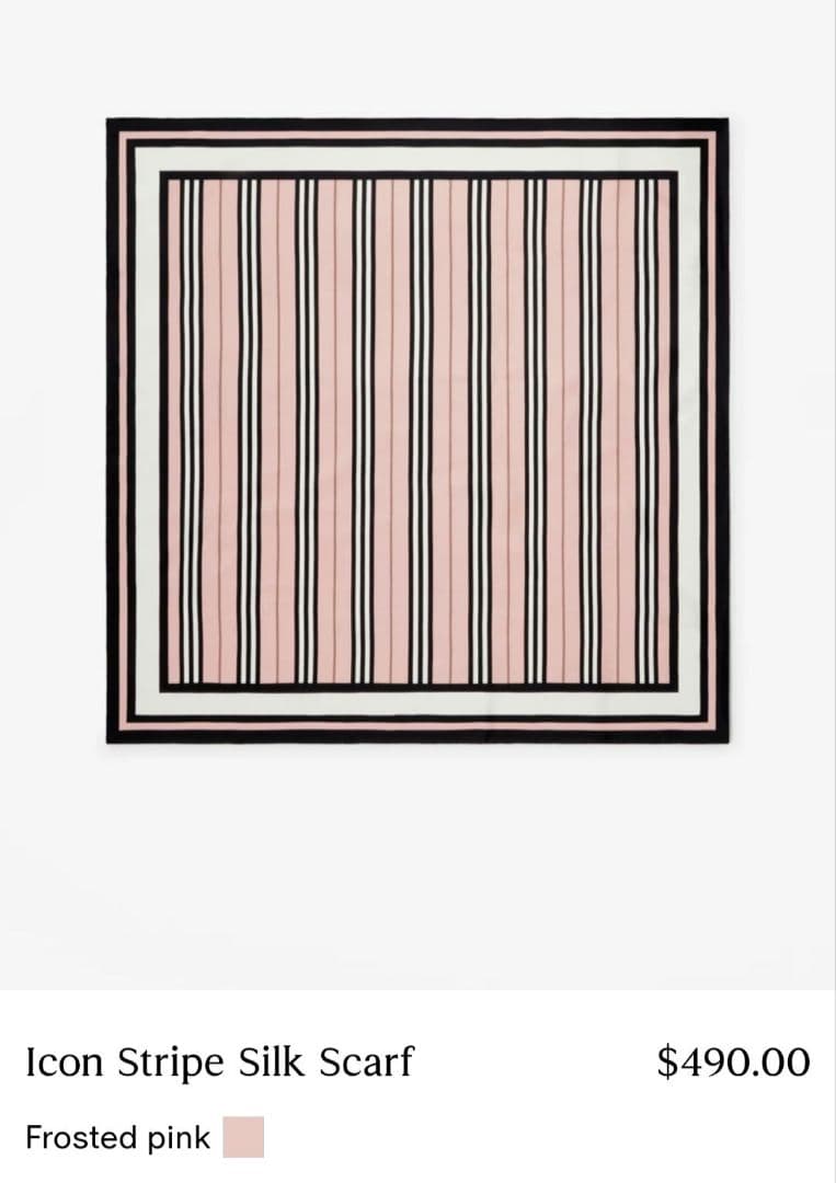 BURBERRY Stripe Silk scarf　スカーフ　ピンク