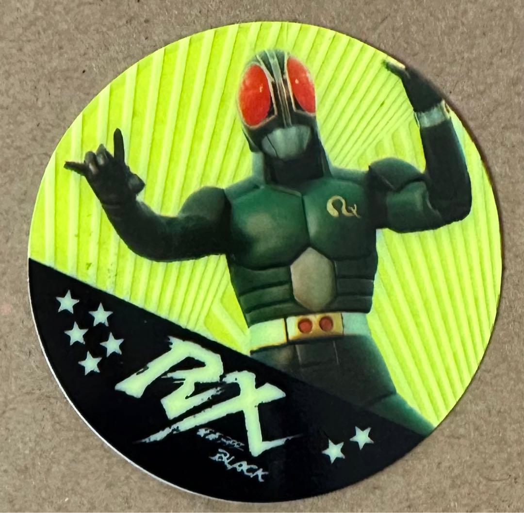 明治「仮面ライダーBLACK RX」蛍光シール・新品イエロー・1988年発売