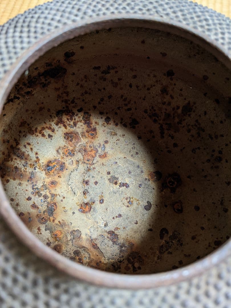 鋳鉄 茶釜 網目模様