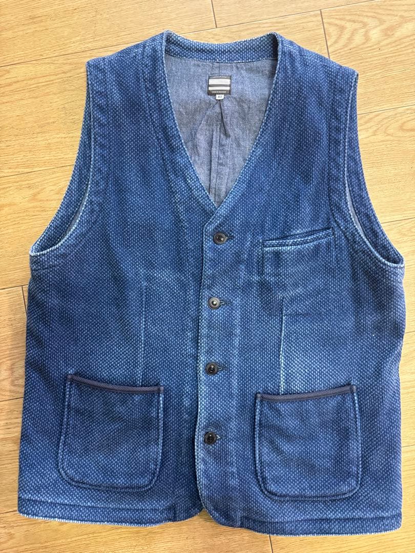 エイジング良好　桃太郎ジーンズ　刺し子ベスト　サイズ42