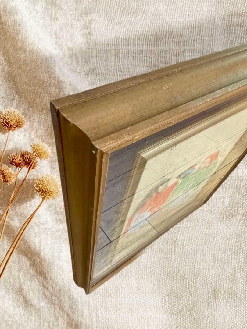 訳あり ★☆ 童形鶴亀 尾形月耕の孫？ 尾形礼正？ 詳細不明 額装品 日本画