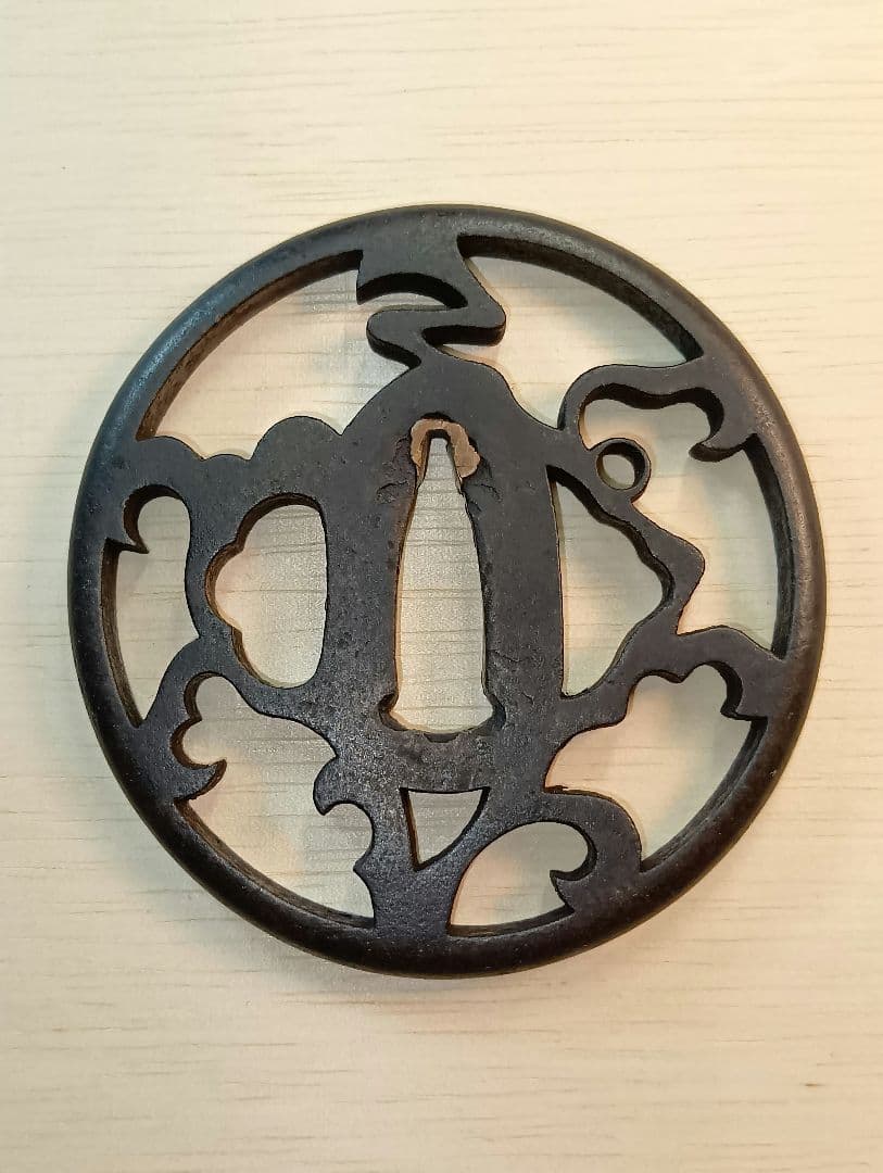 専用画面　鍔　赤坂透かし鍔　特別貴重認定書有り