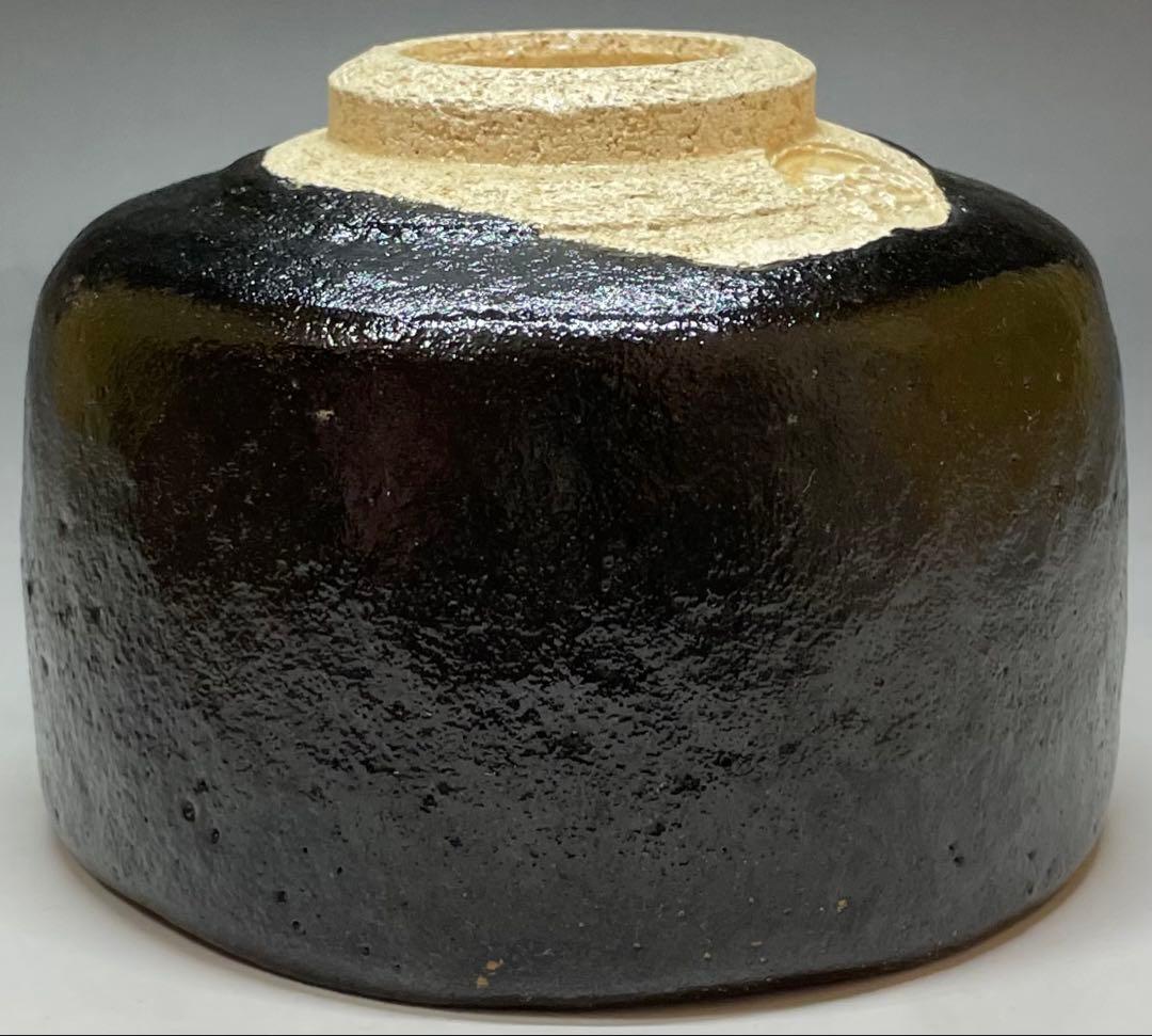 平安祥悦　写　慶入作　黒茶碗　京焼　楽焼 　d3166