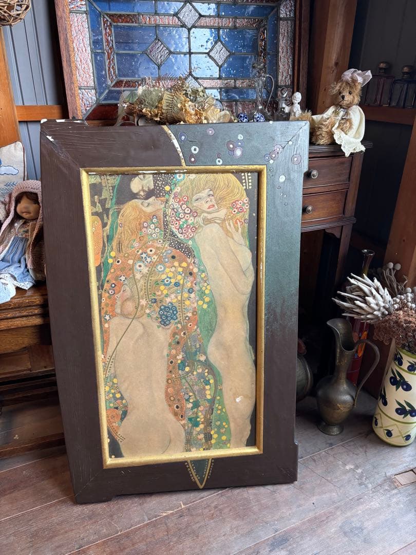 クリムト　アートポスター 複製画　額縁付き 少々難あり アンティーク　インテリア