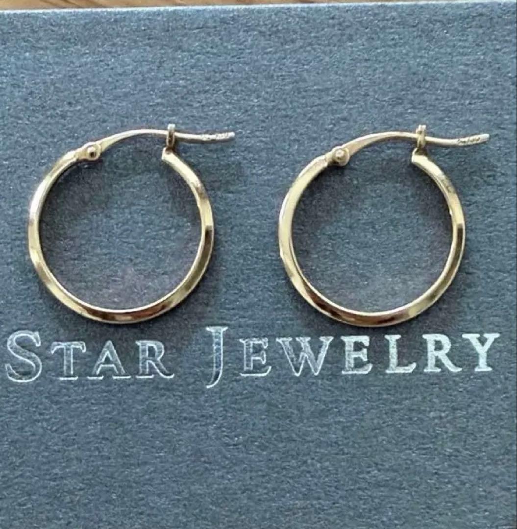 スタージュエリー ✨k10⭐︎フープピアスGOLD 直径約1.7センチ