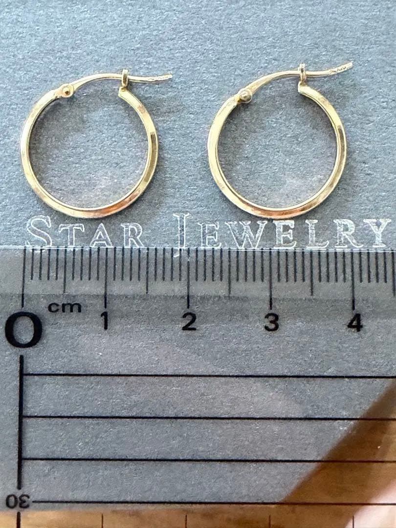 スタージュエリー ✨k10⭐︎フープピアスGOLD 直径約1.7センチ