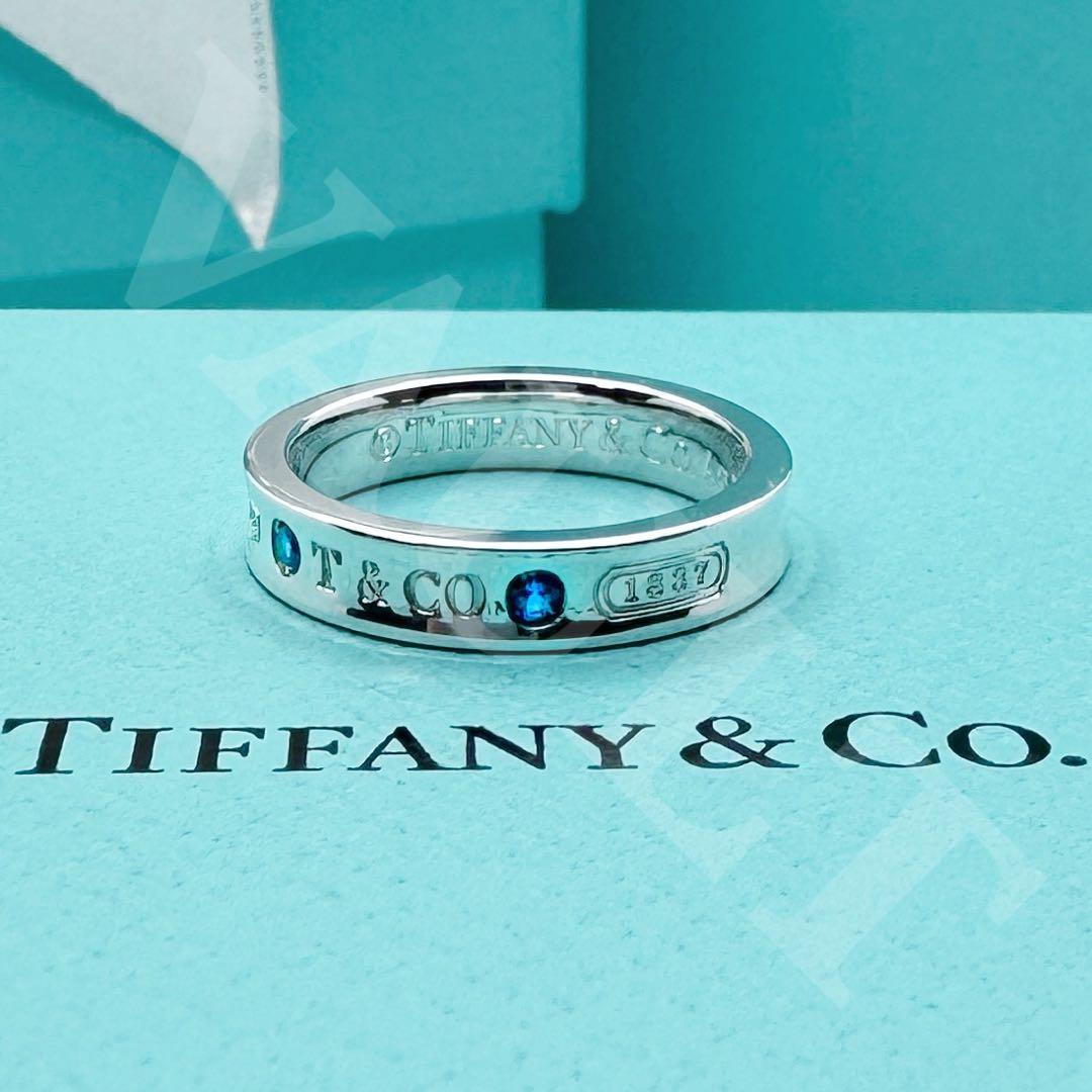 TIFFANY&Co. 新品 1837 ナローリング モンタナサファイア２石